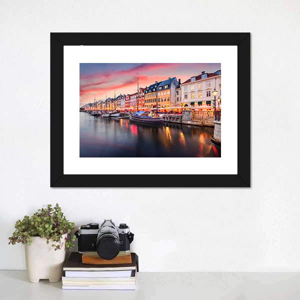 Nyhavn Canal Denmark Canvas Wall Art-3 Horizontal-Gallery Wrap-25" x 16"-Tiaracle