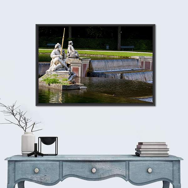 Nymphenburg In Germany Canvas Wall Art-1 Piece-Floating Frame-24" x 16"-Tiaracle