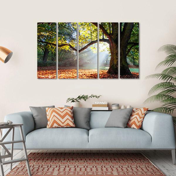 Mighty Oak Tree Canvas Wall Art-5 Horizontal-Gallery Wrap-22" x 12"-Tiaracle