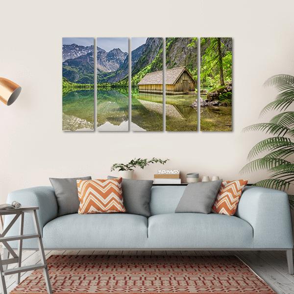 Obersee Lake At Spring Canvas Wall Art-5 Horizontal-Gallery Wrap-22" x 12"-Tiaracle