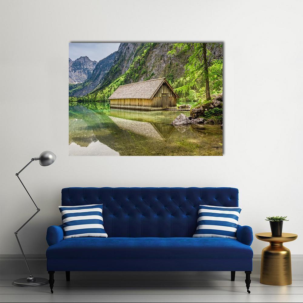 Obersee Lake At Spring Canvas Wall Art-1 Piece-Gallery Wrap-48" x 32"-Tiaracle