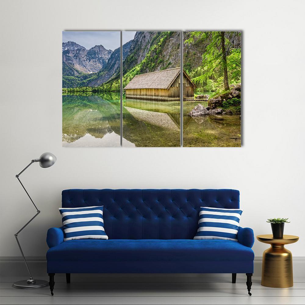 Obersee Lake At Spring Canvas Wall Art-3 Horizontal-Gallery Wrap-37" x 24"-Tiaracle