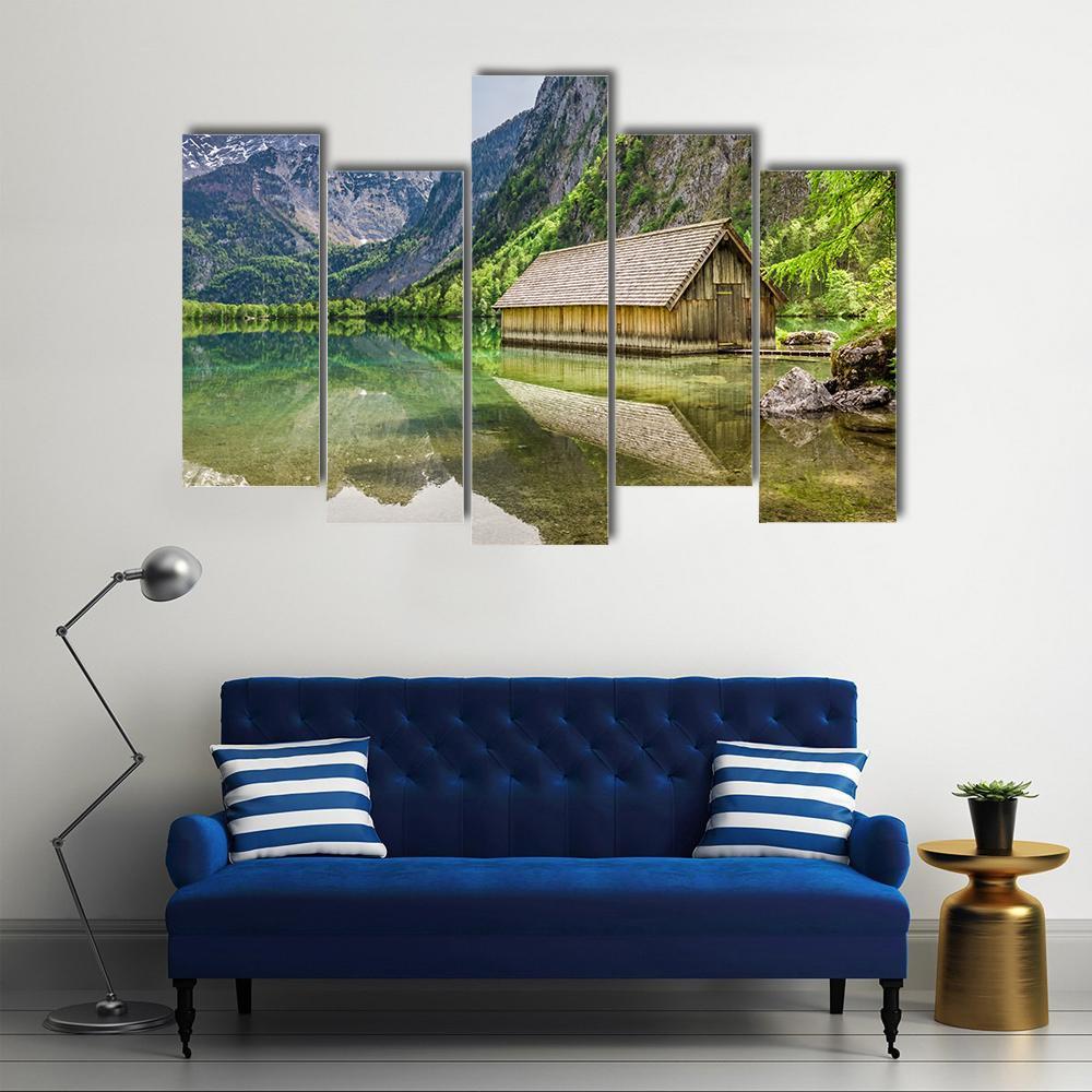 Obersee Lake At Spring Canvas Wall Art-5 Pop-Gallery Wrap-47" x 32"-Tiaracle