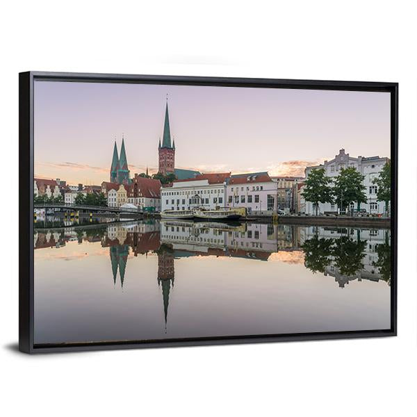 Obertrave In Lubeck Canvas Wall Art-3 Horizontal-Gallery Wrap-25" x 16"-Tiaracle