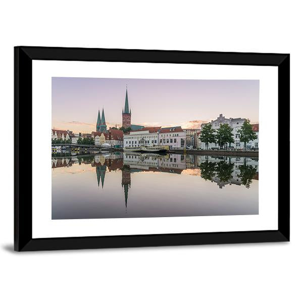 Obertrave In Lubeck Canvas Wall Art-3 Horizontal-Gallery Wrap-25" x 16"-Tiaracle