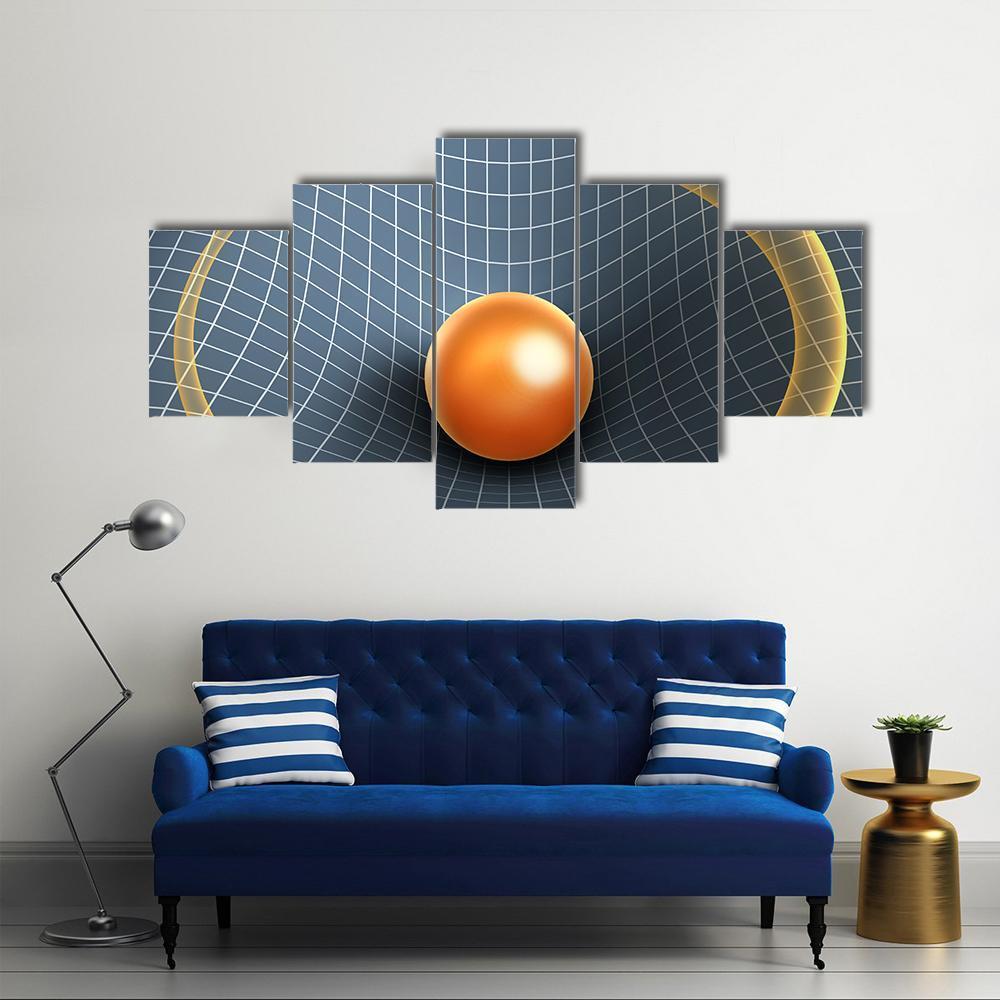 Object Affecting Space Time Canvas Wall Art-5 Star-Gallery Wrap-62" x 32"-Tiaracle