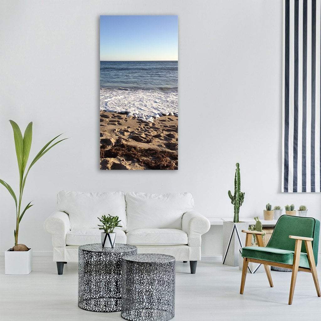 Ocean Beach In Summer Vertical Canvas Wall Art-3 Vertical-Gallery Wrap-12" x 25"-Tiaracle