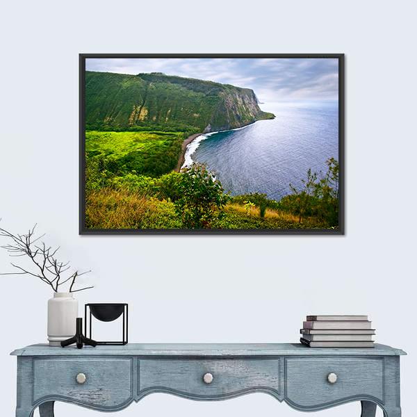 Ocean On Big Island Canvas Wall Art-1 Piece-Floating Frame-24&quot; x 16&quot;-Tiaracle