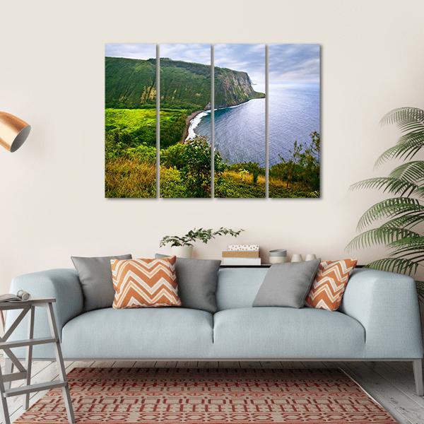 Ocean On Big Island Canvas Wall Art-4 Horizontal-Gallery Wrap-34" x 24"-Tiaracle