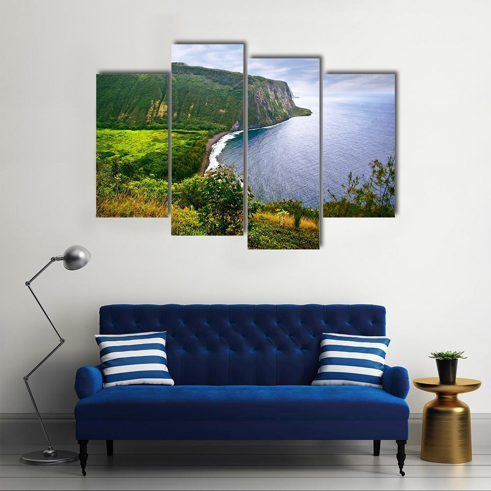 Ocean On Big Island Canvas Wall Art-4 Pop-Gallery Wrap-50&quot; x 32&quot;-Tiaracle