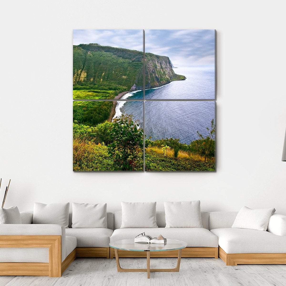 Ocean On Big Island Canvas Wall Art-4 Square-Gallery Wrap-17" x 17"-Tiaracle