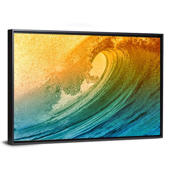 Ocean Wave At Morning Canvas Wall Art-5 Horizontal-Gallery Wrap-22" x 12"-Tiaracle