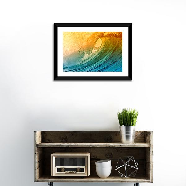 Ocean Wave At Morning Canvas Wall Art-1 Piece-Framed Print-20" x 16"-Tiaracle
