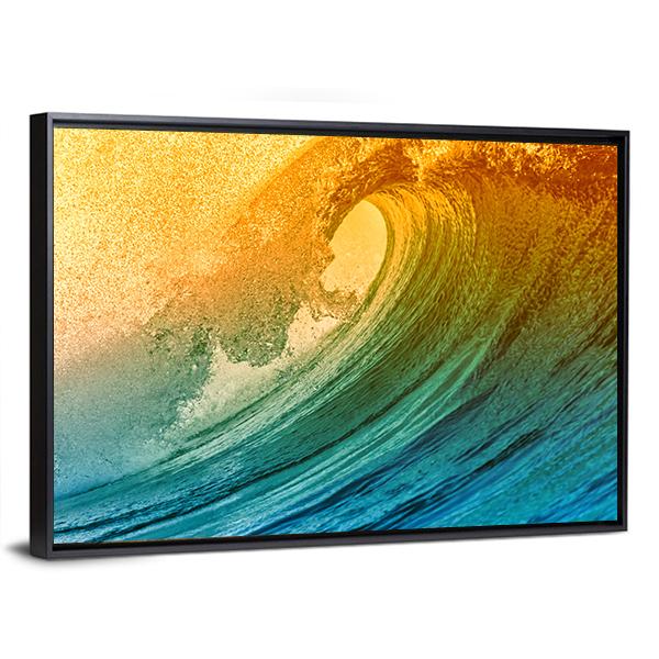 Ocean Wave At Morning Canvas Wall Art-3 Horizontal-Gallery Wrap-25&quot; x 16&quot;-Tiaracle