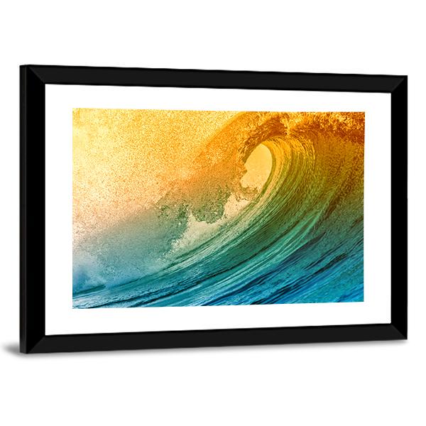Ocean Wave At Morning Canvas Wall Art-3 Horizontal-Gallery Wrap-25&quot; x 16&quot;-Tiaracle