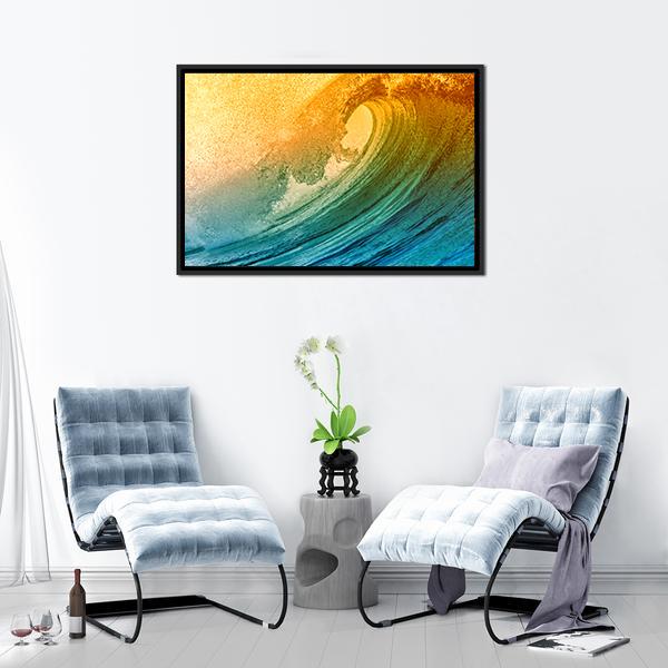 Ocean Wave At Morning Vertical Canvas Wall Art-3 Vertical-Gallery Wrap-12" x 25"-Tiaracle