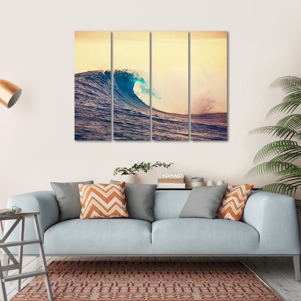 Amazing Ocean Wave Canvas Wall Art-4 Horizontal-Gallery Wrap-34" x 24"-Tiaracle