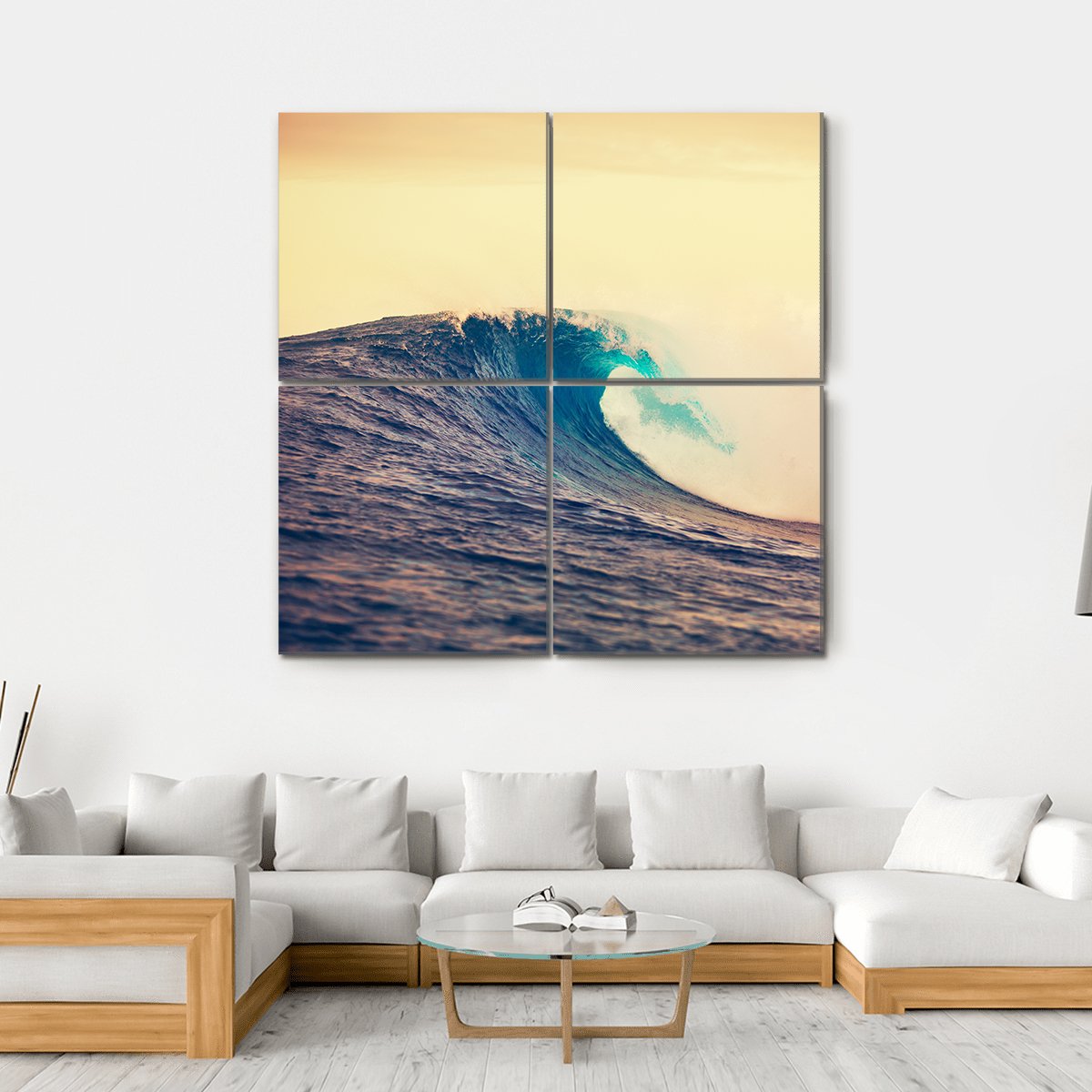 Amazing Ocean Wave Canvas Wall Art-4 Square-Gallery Wrap-17" x 17"-Tiaracle