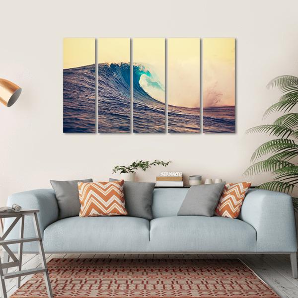 Amazing Ocean Wave Canvas Wall Art-5 Horizontal-Gallery Wrap-22" x 12"-Tiaracle