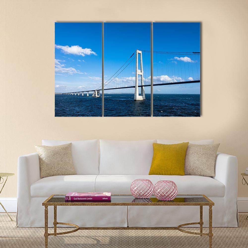 Oeresund Bridge Canvas Wall Art-3 Horizontal-Gallery Wrap-37" x 24"-Tiaracle