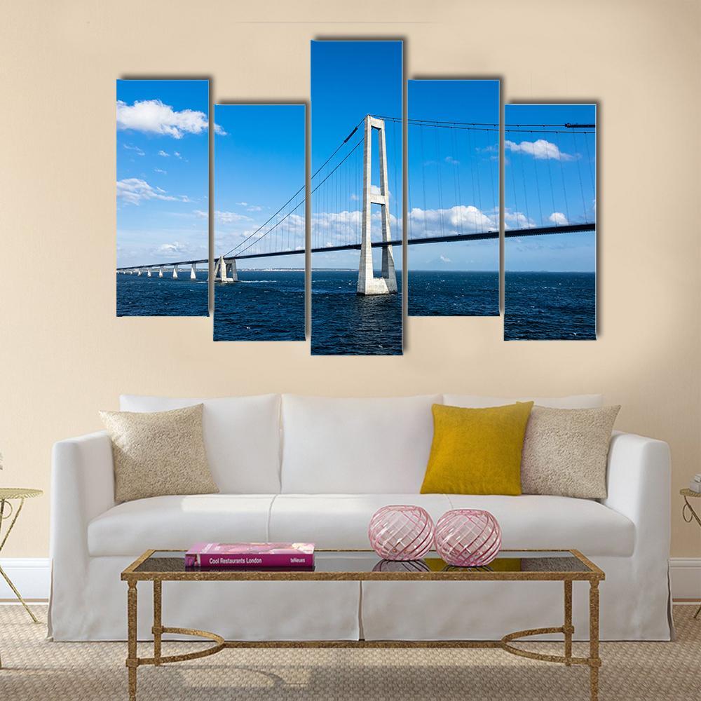 Oeresund Bridge Canvas Wall Art-5 Pop-Gallery Wrap-47" x 32"-Tiaracle