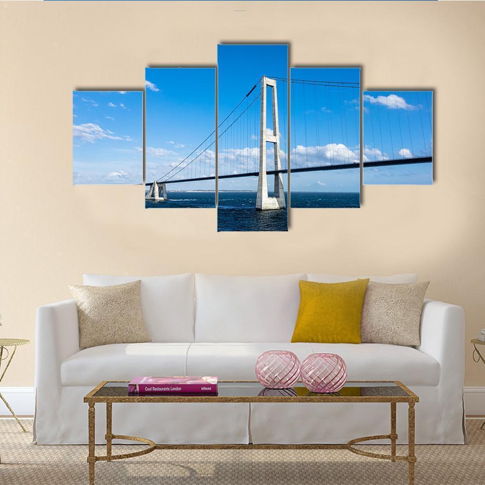 Oeresund Bridge Canvas Wall Art-5 Star-Gallery Wrap-62" x 32"-Tiaracle