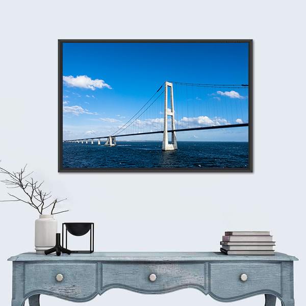 Oeresund Bridge Canvas Wall Art-1 Piece-Floating Frame-24" x 16"-Tiaracle