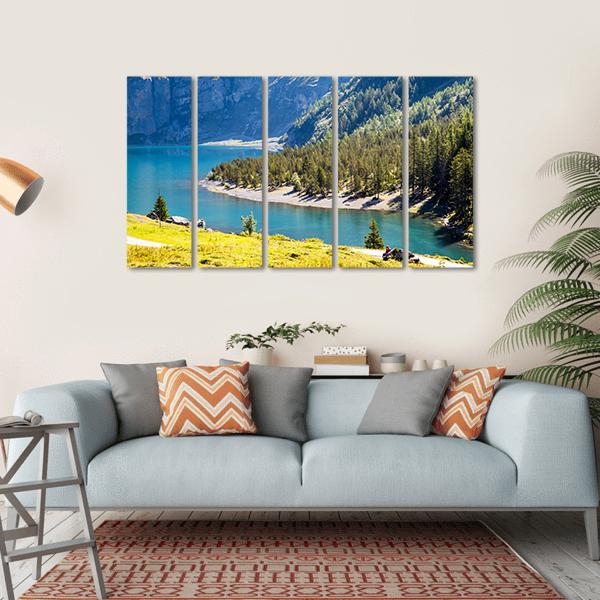 Oeschinen Lake Canvas Wall Art-5 Horizontal-Gallery Wrap-22" x 12"-Tiaracle