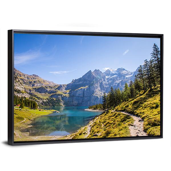 Oeschinen Lake Canvas Wall Art-3 Horizontal-Gallery Wrap-25" x 16"-Tiaracle