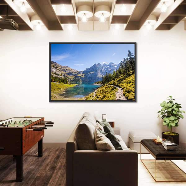 Oeschinen Lake Canvas Wall Art-3 Horizontal-Gallery Wrap-25" x 16"-Tiaracle