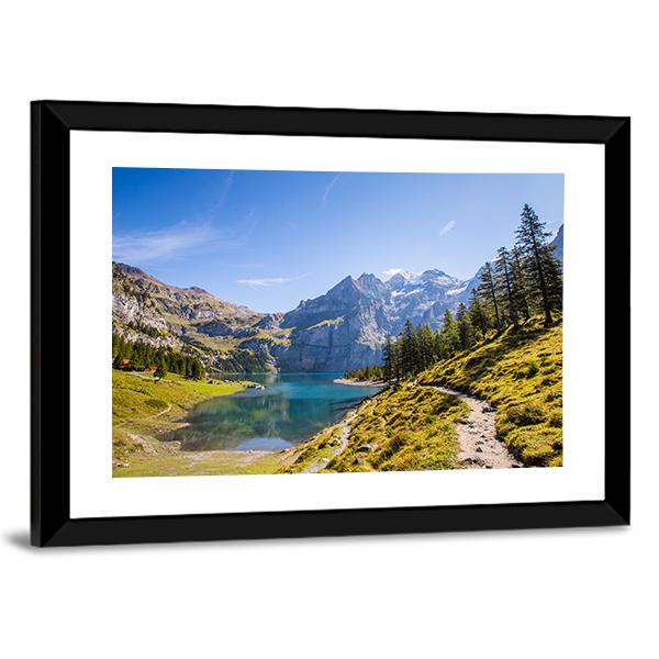 Oeschinen Lake Canvas Wall Art-3 Horizontal-Gallery Wrap-25" x 16"-Tiaracle