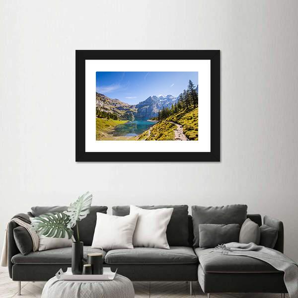 Oeschinen Lake Canvas Wall Art-3 Horizontal-Gallery Wrap-25" x 16"-Tiaracle