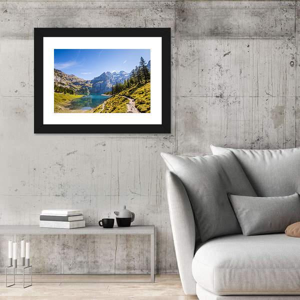 Oeschinen Lake Canvas Wall Art-3 Horizontal-Gallery Wrap-25" x 16"-Tiaracle