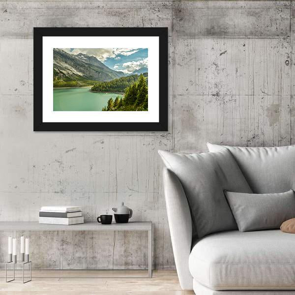 Oeschinen Lake In Swiss Alps Canvas Wall Art-3 Horizontal-Gallery Wrap-25" x 16"-Tiaracle