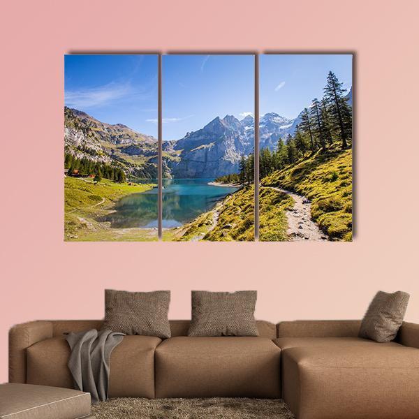 Oeschinen Lake Canvas Wall Art-3 Horizontal-Gallery Wrap-37" x 24"-Tiaracle