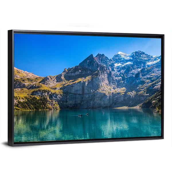 Oeschinen Lake Switzerland Canvas Wall Art-3 Horizontal-Gallery Wrap-25" x 16"-Tiaracle
