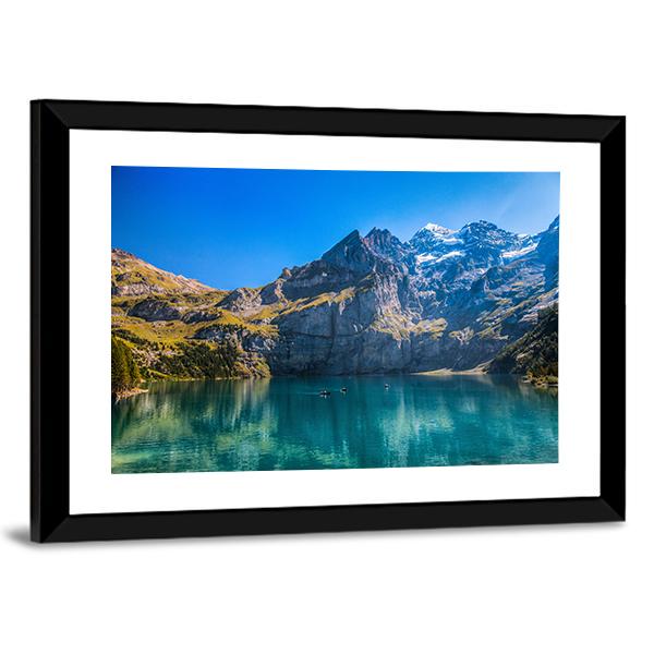 Oeschinen Lake Switzerland Canvas Wall Art-3 Horizontal-Gallery Wrap-25" x 16"-Tiaracle