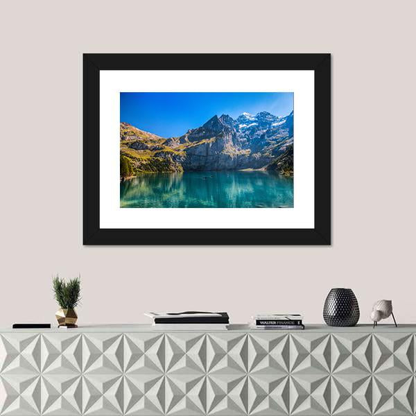Oeschinen Lake Switzerland Canvas Wall Art-3 Horizontal-Gallery Wrap-25" x 16"-Tiaracle