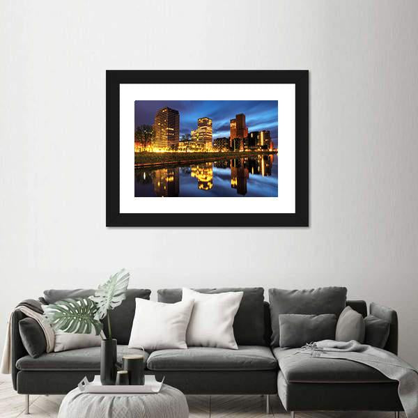 Office Buildings Amsterdam Canvas Wall Art-3 Horizontal-Gallery Wrap-25" x 16"-Tiaracle
