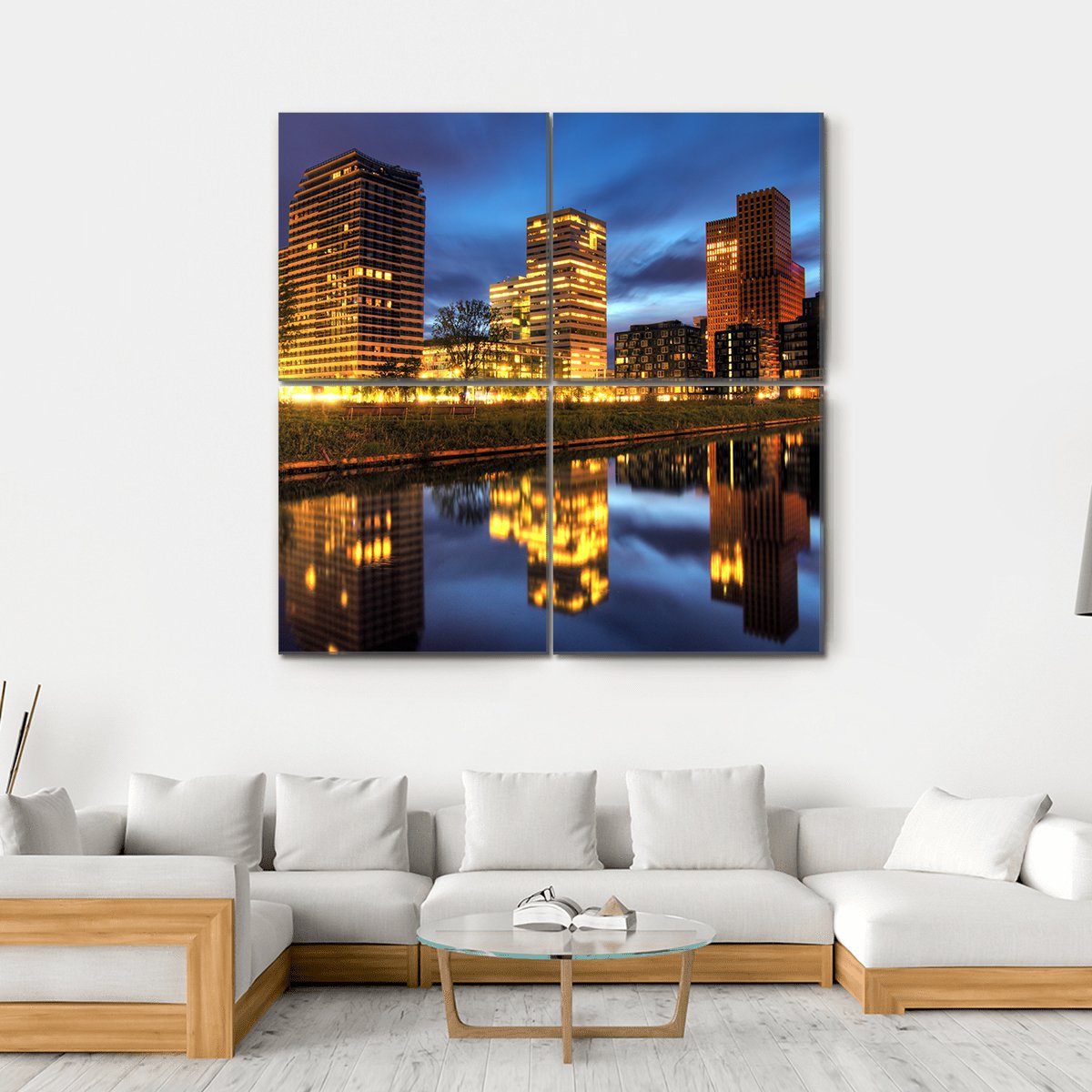Office Buildings Amsterdam Canvas Wall Art-4 Square-Gallery Wrap-17" x 17"-Tiaracle