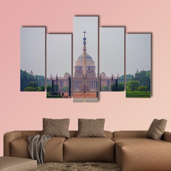 Rashtrapati Bhavan India Canvas Wall Art-5 Pop-Gallery Wrap-47" x 32"-Tiaracle