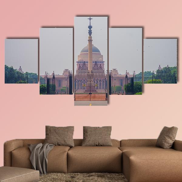 Rashtrapati Bhavan India Canvas Wall Art-5 Star-Gallery Wrap-62" x 32"-Tiaracle