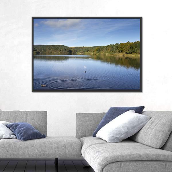 Ogden Reservoir UK Canvas Wall Art-3 Horizontal-Gallery Wrap-25" x 16"-Tiaracle