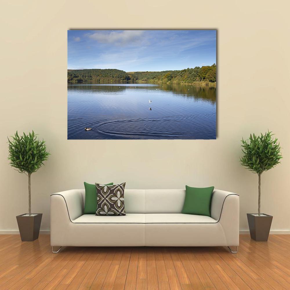 Ogden Reservoir UK Canvas Wall Art-1 Piece-Gallery Wrap-48" x 32"-Tiaracle