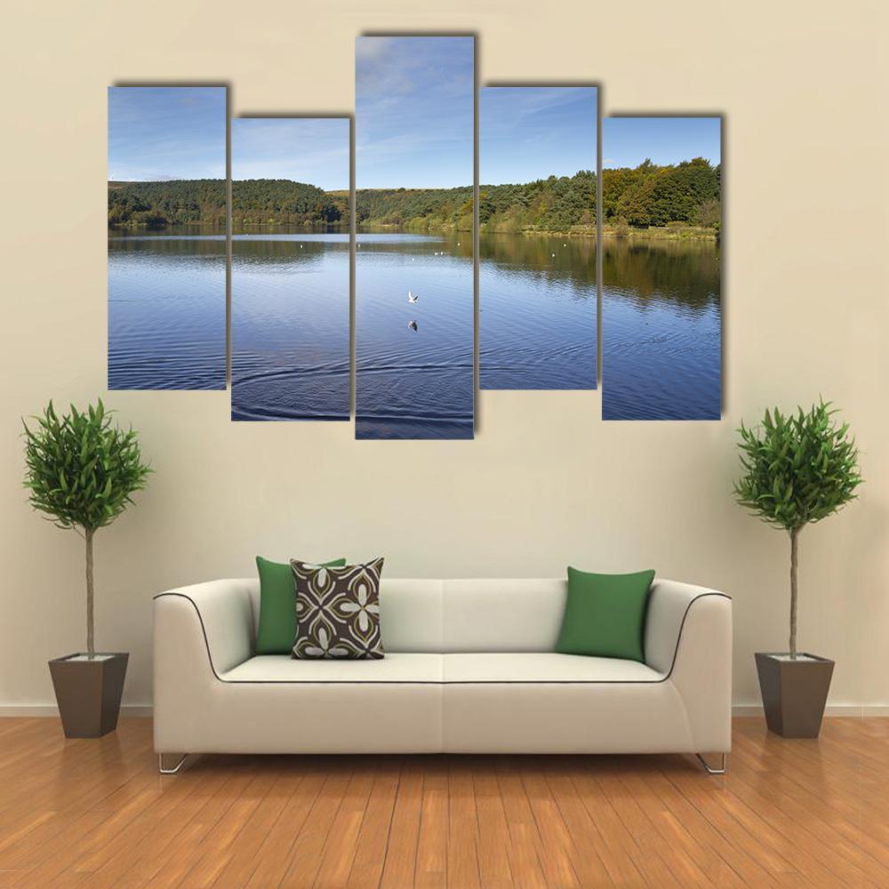 Ogden Reservoir UK Canvas Wall Art-5 Pop-Gallery Wrap-47" x 32"-Tiaracle