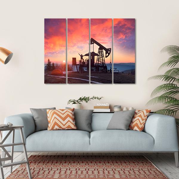 Oil & Gas Electric Pump Canvas Wall Art-4 Horizontal-Gallery Wrap-34" x 24"-Tiaracle