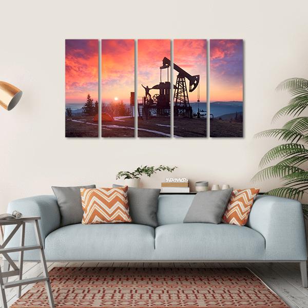 Oil & Gas Electric Pump Canvas Wall Art-5 Horizontal-Gallery Wrap-22" x 12"-Tiaracle