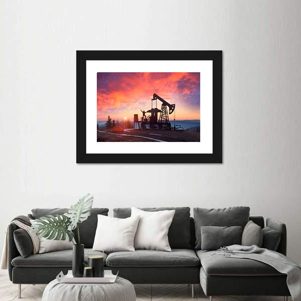 Oil &amp; Gas Electric Pump Canvas Wall Art-1 Piece-Framed Print-20" x 16"-Tiaracle