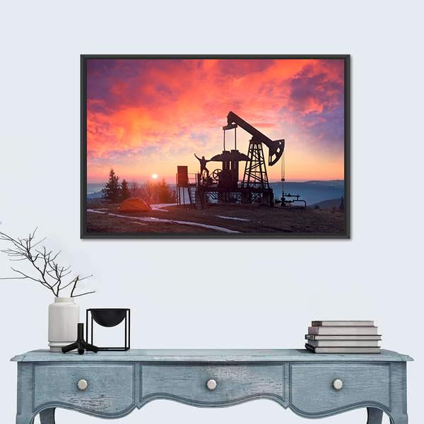 Oil &amp; Gas Electric Pump Canvas Wall Art-5 Horizontal-Gallery Wrap-22" x 12"-Tiaracle