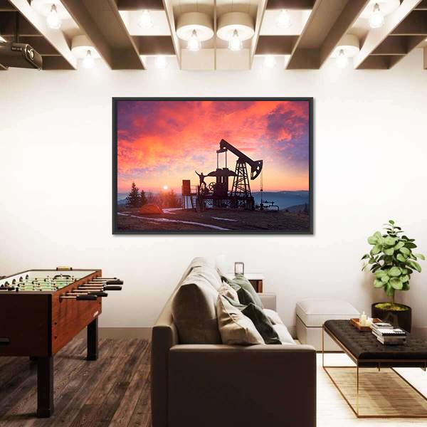 Oil & Gas Electric Pump Canvas Wall Art-3 Horizontal-Gallery Wrap-25" x 16"-Tiaracle